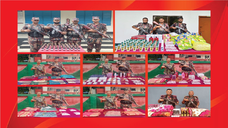 বেনাপোলে বিজিবির অভিযানে মাদকদ্রব্য ও চোরাচালান পণ্য আটক