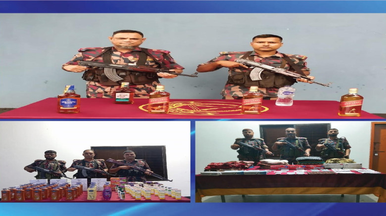 বেনাপোল সীমান্তে বিজিবির অভিযানে ৭ লক্ষাধিক টাকার মাদক ও চোরাচালান পণ্য জব্দ