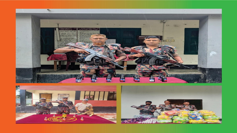 বেনাপোলে বিজিবির অভিযানে বিদেশি মদ ভারতীয় ফেনসিডিল ও খাদ্য সামগ্রী আটক