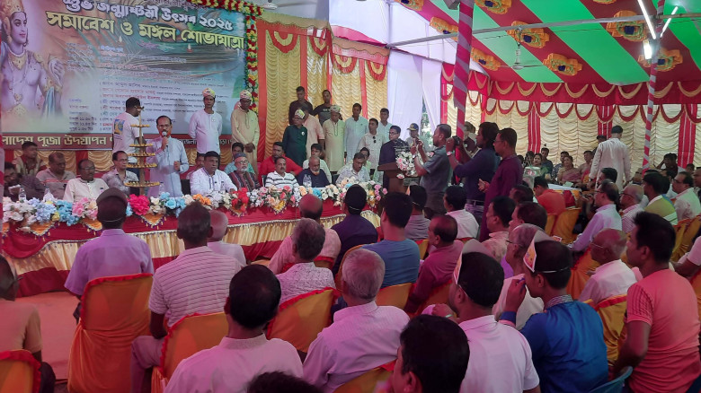 অভয়নগরে শুভ জন্মাষ্টমী উৎসবে সমাবেশ ও মঙ্গল শোভাযাত্রা