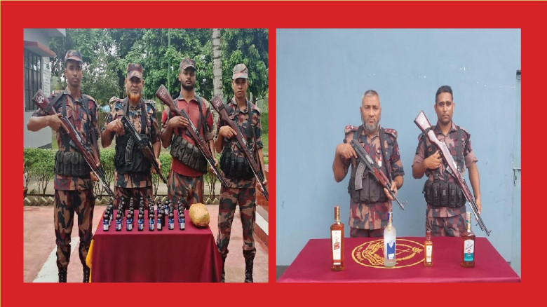 বেনাপোলে বিজিবির অভিযানে বিদেশি মদ ভারতীয় গাঁজা ও কসমেটিক্স সামগ্রী আটক