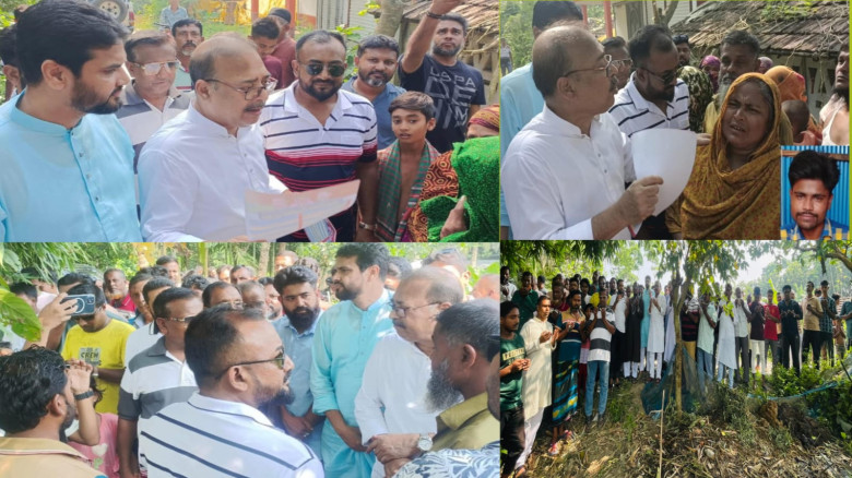 শার্শায় নিহত ভ্যানচালক আব্দুল্লাহর কবর জিয়ারত ও তা...