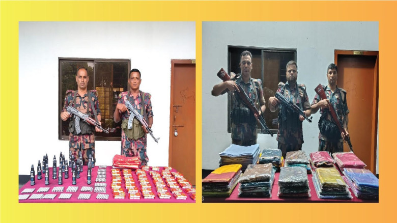 বেনাপোলে বিজিবির অভিযানে তিন লক্ষ পঁচানব্বই হাজার টাকার চোরাচালান পণ্য আটক