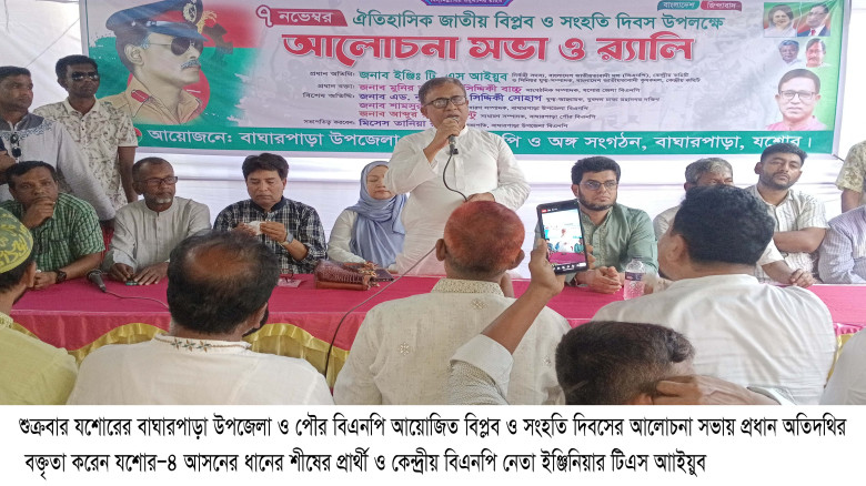 বাঘারপাড়া বিএনপির জাতীয় বিপ্লব ও সংহতি দিবস পালন