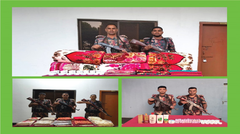 বেনাপোলে বিজিবির অভিযানে কসমেটিক্স উদ্ধার