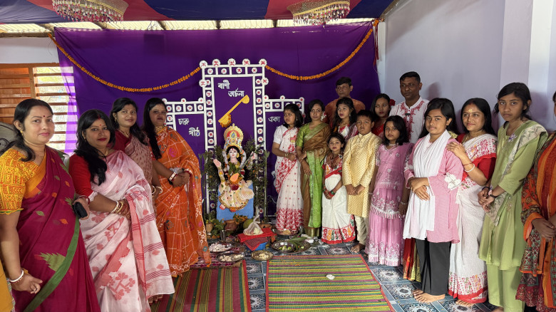 কেশবপুরে চারুপীঠে সরস্বতী পূজা উদযাপন