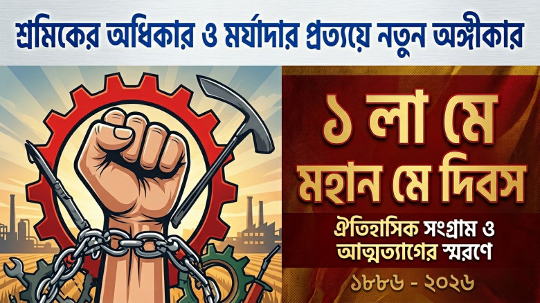 মহান মে দিবস শ্রমিকের অধিকার ও মর্যাদার প্রত্যয়ে নতুন অঙ্গীকার